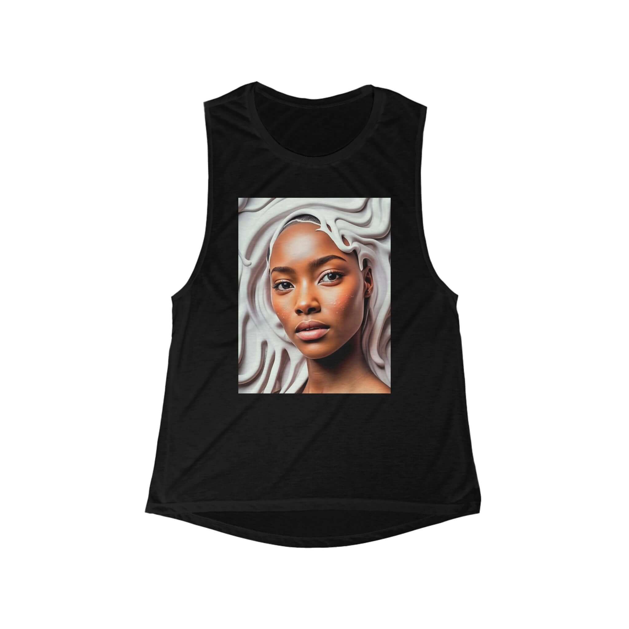 Flowy Scoop Muscle Tee - PRINT EXPLORE