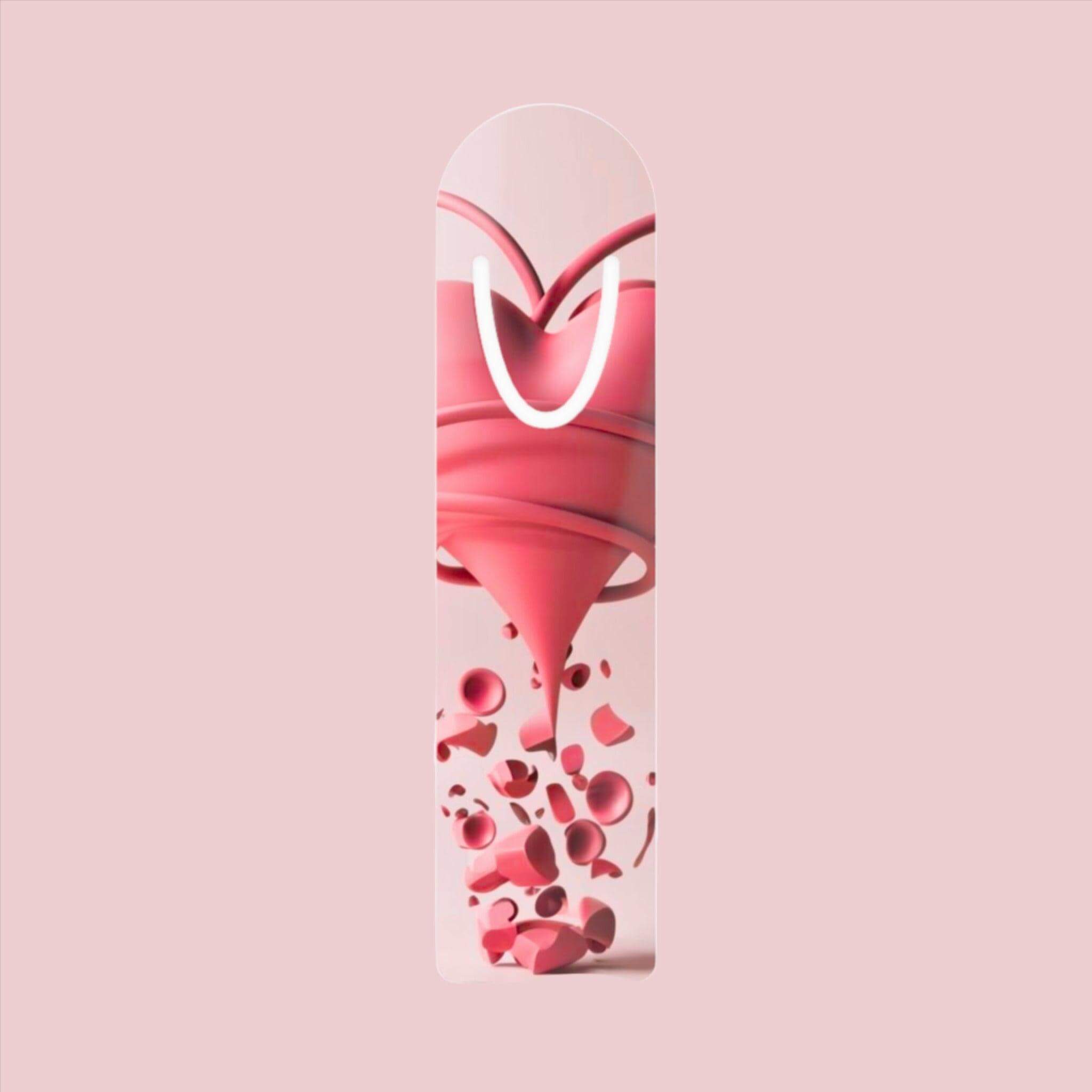 Pink Heart Personalized Bookmark - PRINT EXPLORE