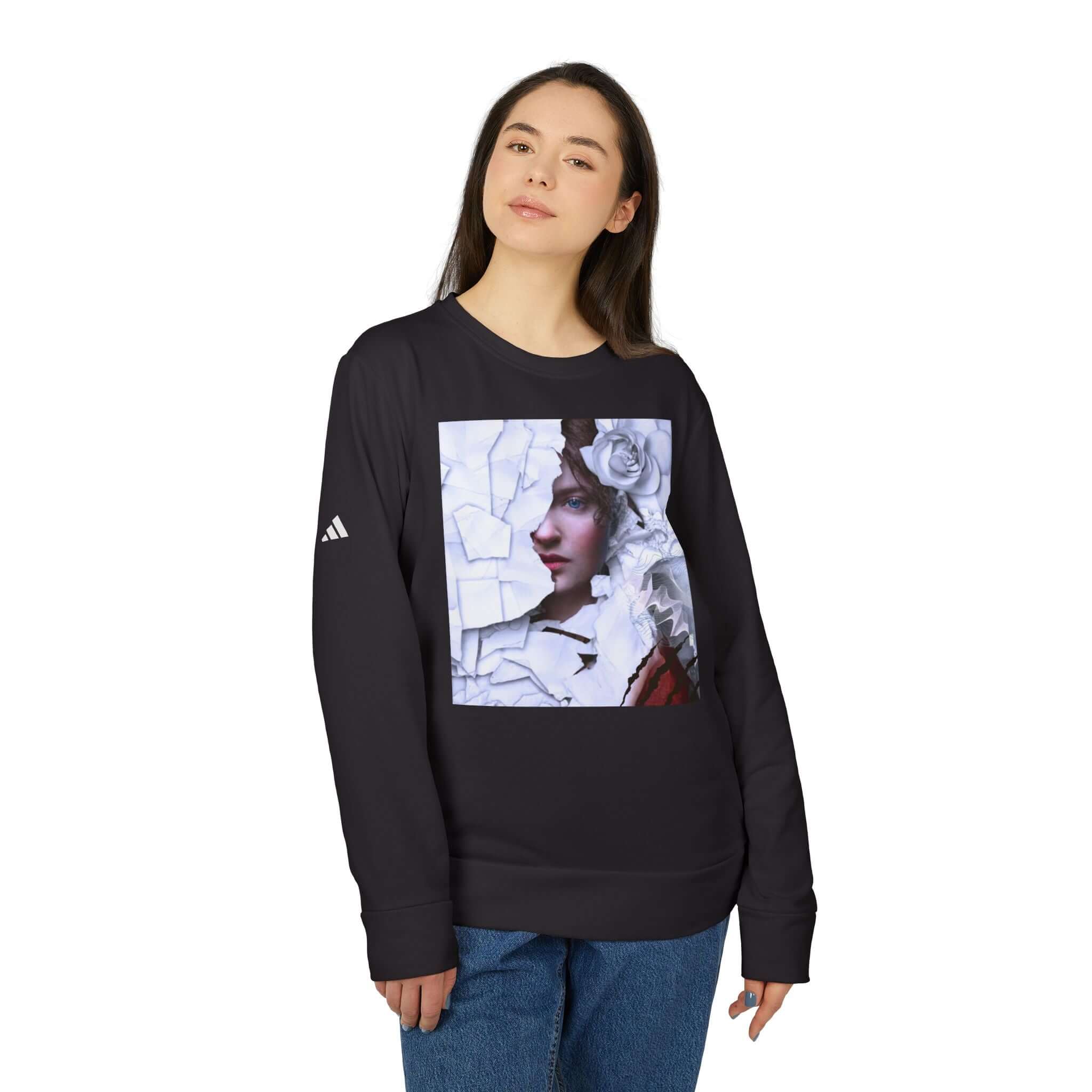 adidas® Unisex Fleece Crewneck Sweatshirt - PRINT EXPLORE