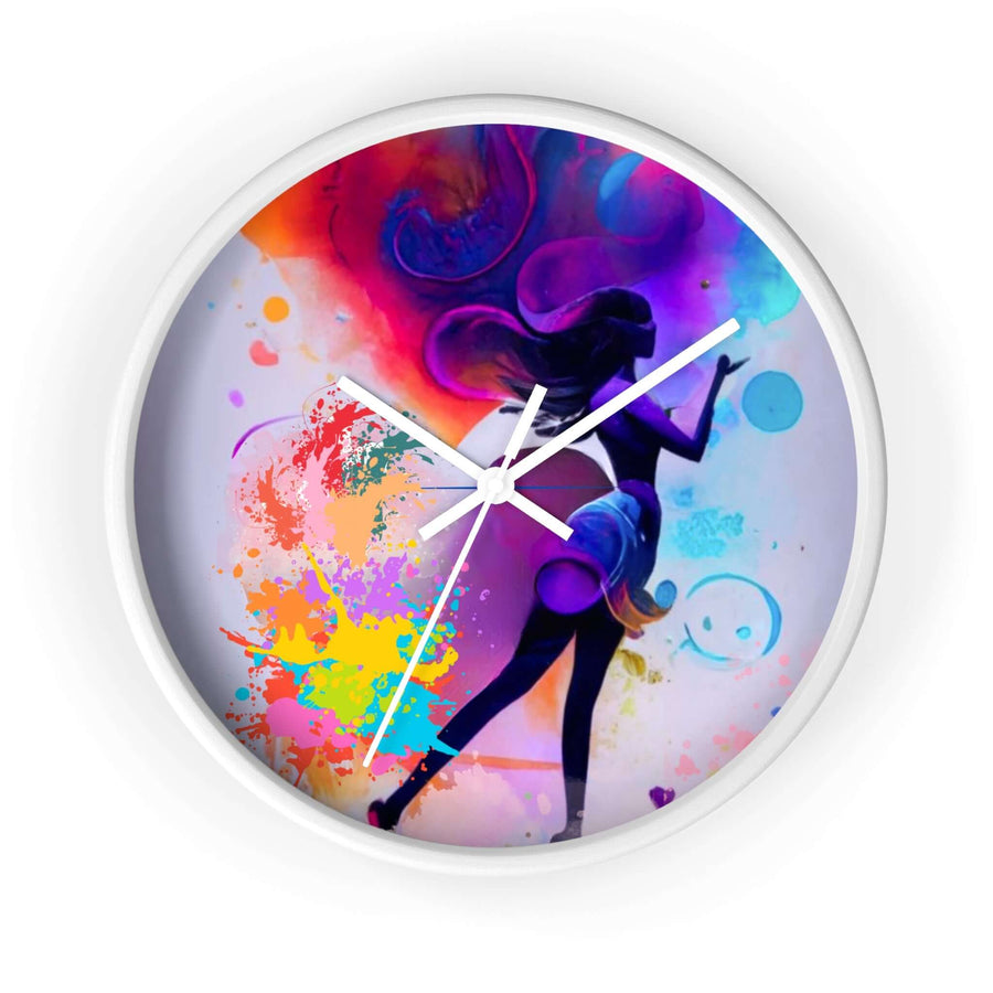 Modern Wooden Wall Clock - Lady in Colors - PRINT EXPLORE