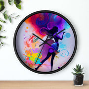 Modern Wooden Wall Clock - Lady in Colors - PRINT EXPLORE