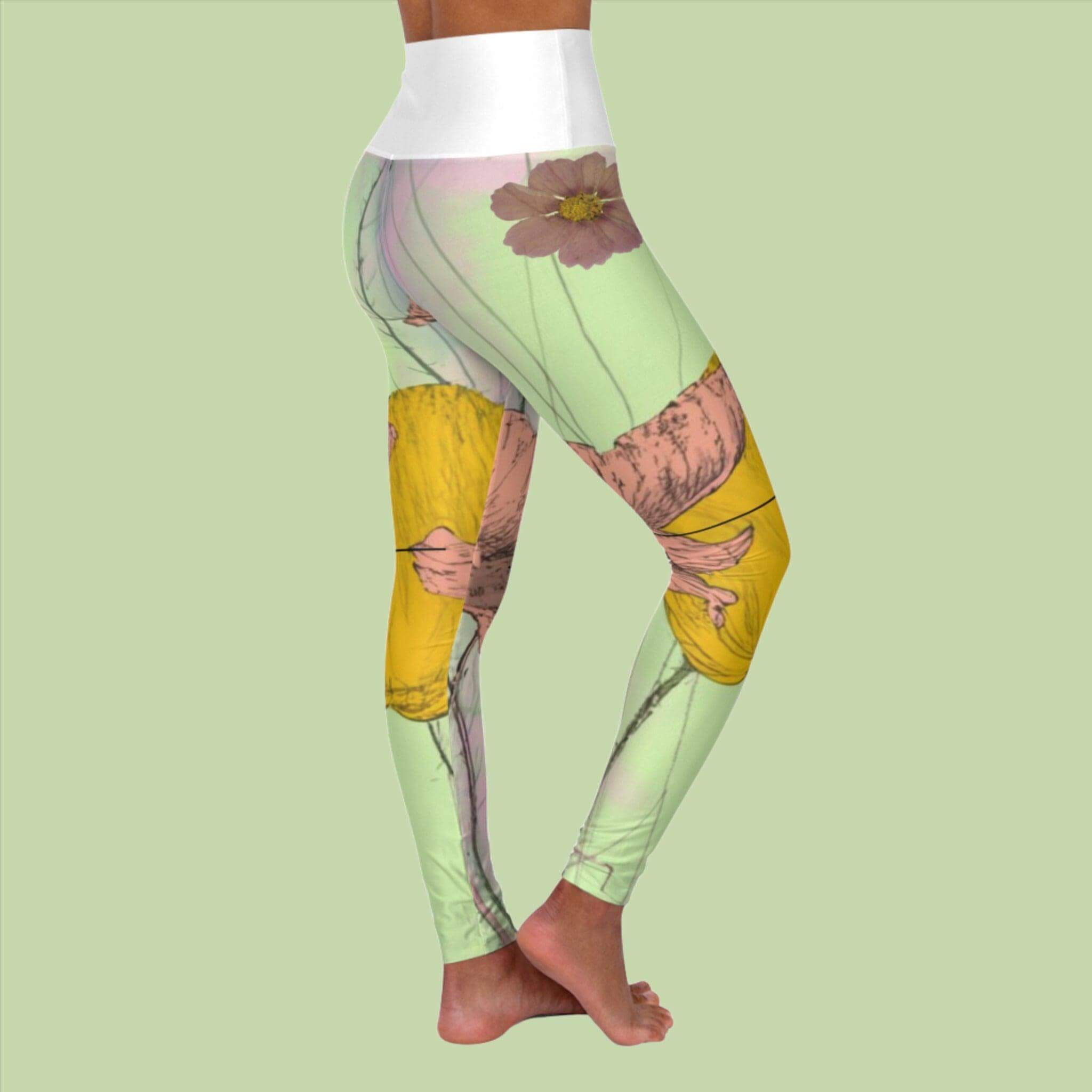 High Waisted Yoga Leggings (AOP) - PRINT EXPLORE