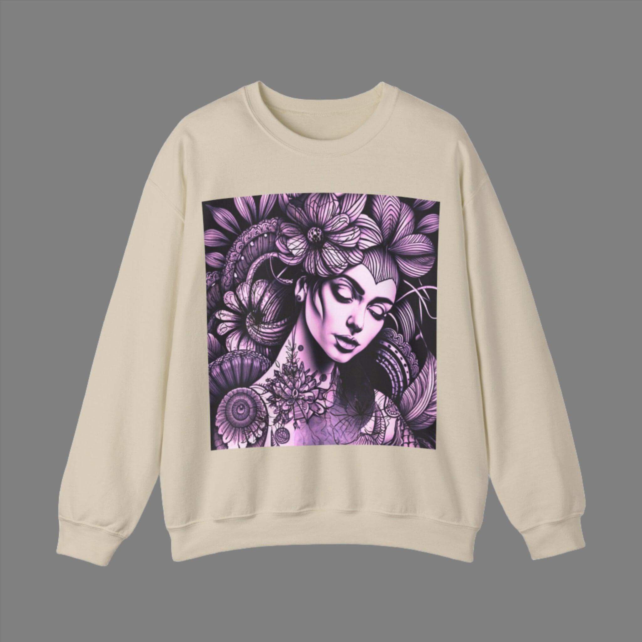 "Lady in Tattoo" Unisex Heavy Blend™ Crewneck Sweatshirt - PRINT EXPLORE