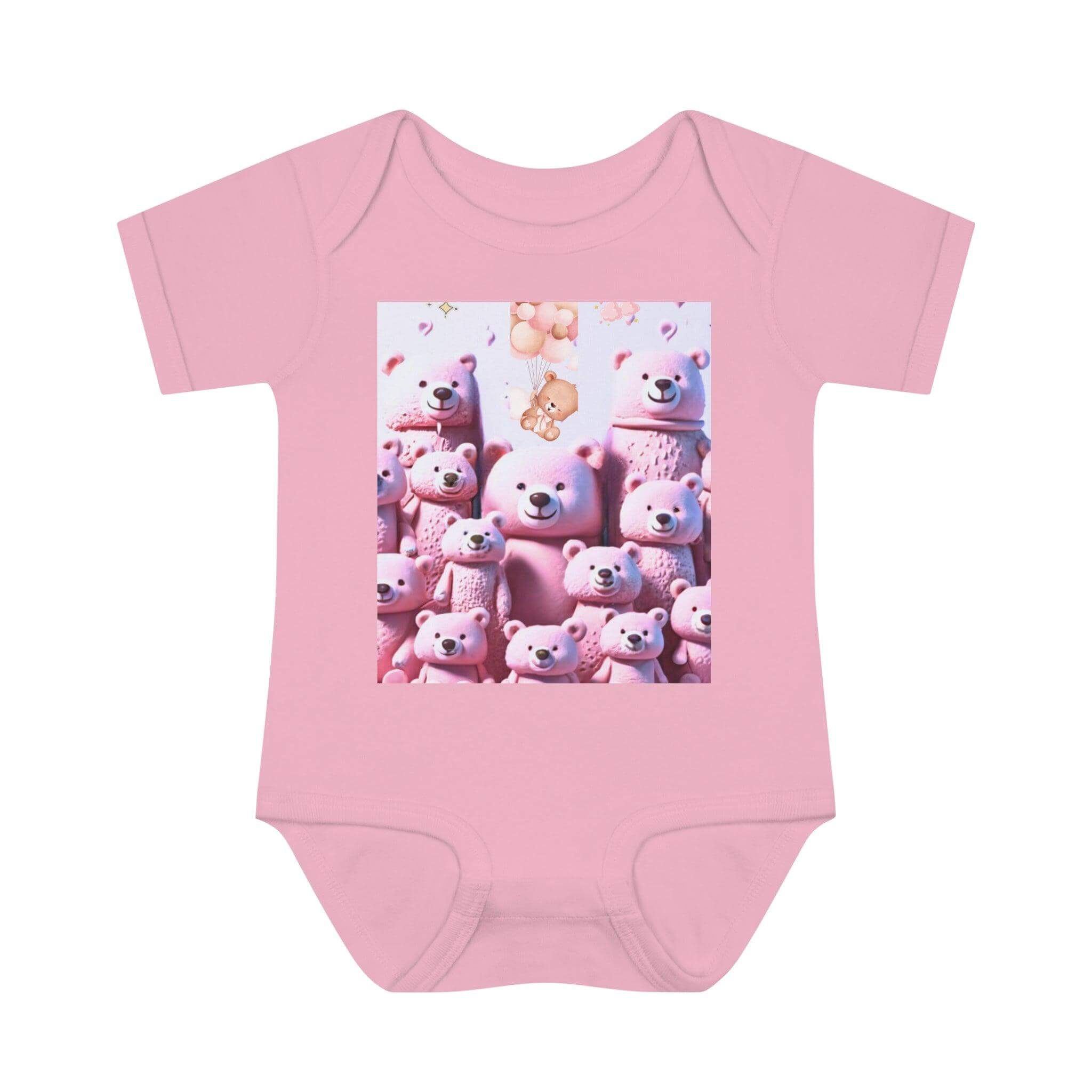 "Pink Bears" - Infant Baby Rib Bodysuit - PRINT EXPLORE