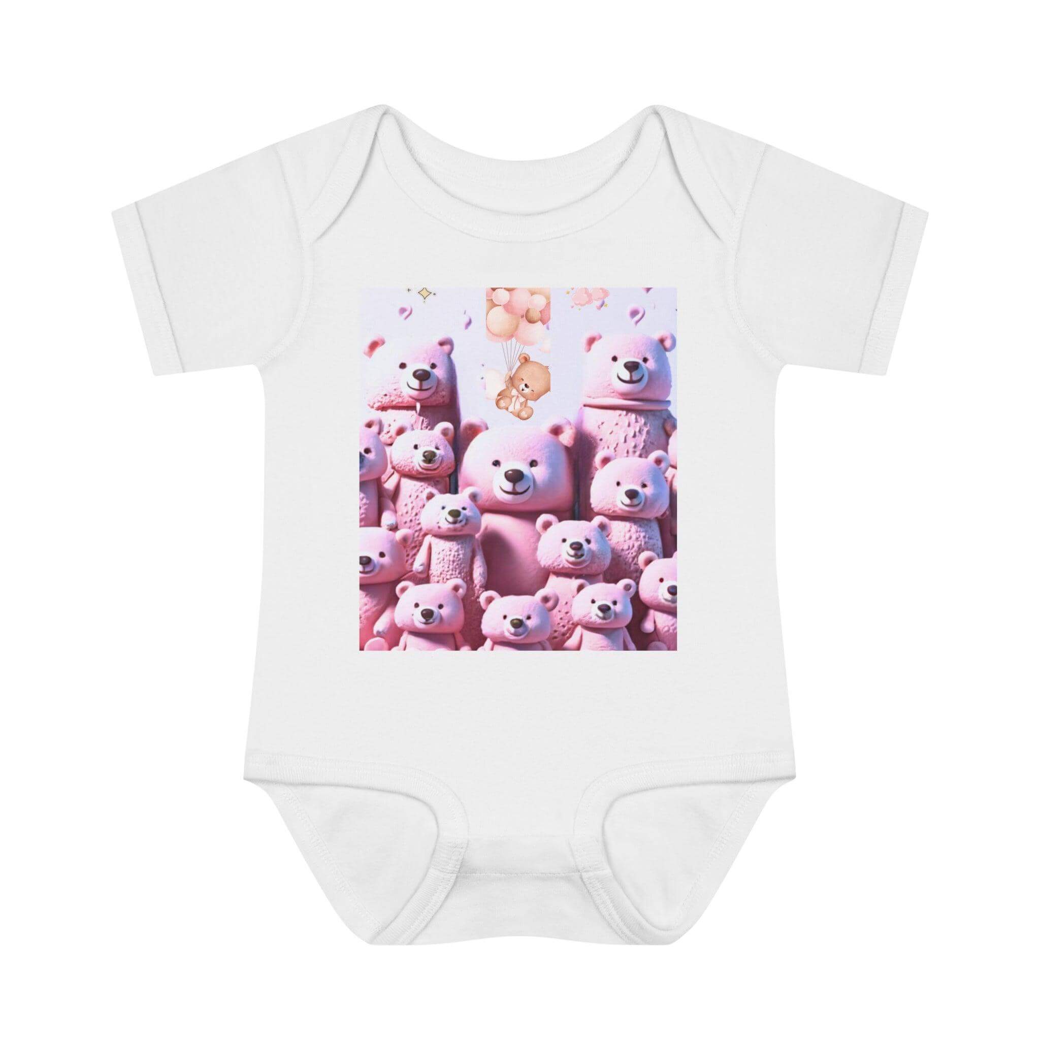 "Pink Bears" - Infant Baby Rib Bodysuit - PRINT EXPLORE